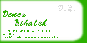 denes mihalek business card