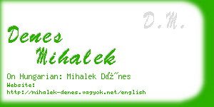 denes mihalek business card